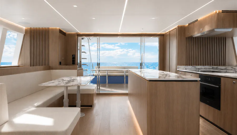 Sable galley & salon, aft